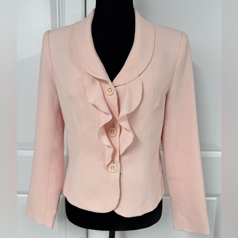 Vivida Pink Ruffle Blazer Jacket
